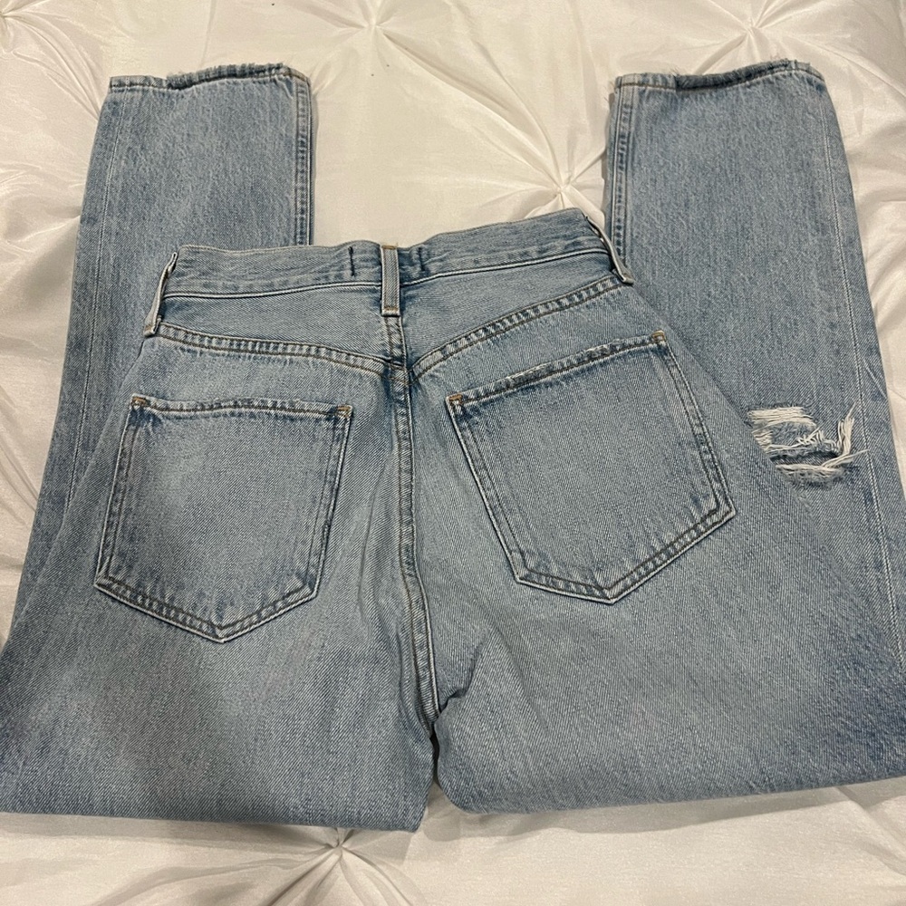 : AGOLDE Riley Blue High Rise Straight Leg Jeans Size 23 - Picture 5 of 13